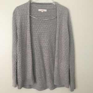 LOFT Gray Wool Blend Cardigan